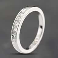 Pre-Owned 18ct White Gold 0.50ct Princess Cut Diamond Half Eternity Ring 43121306