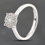 Pre-Owned 18ct White Gold 0.45ct Brilliant Cut Diamond Round Cluster Ring 43121308