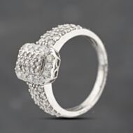 Pre-Owned 14ct White Gold 1.15ct Brilliant Cut Diamond Octagonal Cluster Ring 43121309