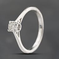 Pre-Owned 9ct White Gold 0.10ct Brilliant Cut Diamond 4 Claw Solitaire Ring 43121310
