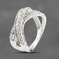 Pre-Owned 9ct White Gold 0.87ct Diamond 4 Row Crossover Ring 43121318