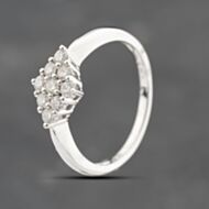 Pre-Owned 18ct White Gold 0.41ct Brilliant Cut Diamond Boat Shaped Cluster Ring 43121322