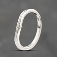 Pre-Owned 9ct White Gold 0.02ct Diamond Wave Shaped Ring 43121327