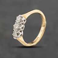 Pre-Owned 9ct Yellow Gold 0.30ct Brilliant Cut Diamond Three Stone Ring 43121328