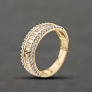 Pre-Owned 14ct Yellow Gold 1.00ct Diamond Three Row Ring 43121336