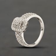 Pre-Owned 14ct White Gold 1.16ct Brilliant Cut Diamond Oblong Cluster Ring 43121339