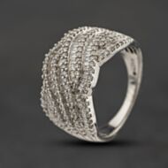 Pre-Owned 9ct White Gold 1.00ct Diamond Fancy Crossover Ring 43121346