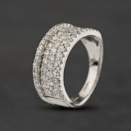 Pre-Owned Platinum 1.96ct Brilliant Cut Diamond Five Row Pave Style Band Ring 43121348