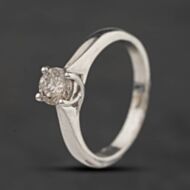 Pre-Owned 18ct White Gold 0.70ct Diamond Four Claw Solitaire Ring 43121355