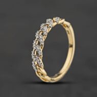 Pre-Owned 9ct Yellow Gold 0.11ct Diamond Chain Link Dress Ring 43121358