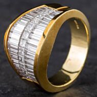 Pre-Owned 18ct Yellow Gold 1.60ct Diamond 3 Row Graduated Fancy Ring 4312140