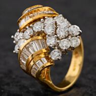 Pre-Owned 14ct Yellow Gold 2.75ct Diamond Abstract Cluster Ring 4312147