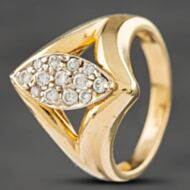 Pre-Owned 14ct Yellow Gold Brilliant Cut Diamond Marquise Shape Cluster Ring 4312155226