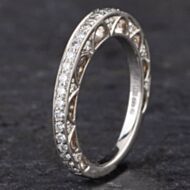 Pre-Owned Platinum 0.50ct Brilliant Cut Diamond Stone Set Sides 'Hearts On Fire' Half Eternity Ring 4312186