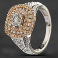 Pre-Owned 9ct White Gold 1.06ct Brilliant Cut Diamond Cluster Ring 4312269