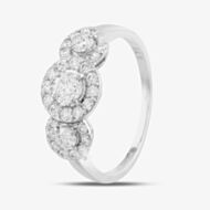 Pre-Owned Platinum 0.75ct Brilliant Cut Diamond Triple Cluster Ring 4312325