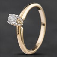Pre-Owned 14ct Yellow Gold 0.15ct Brilliant Cut Diamond Solitaire Ring 4312370