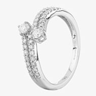 Pre-Owned 14ct White Gold 0.40ct Diamond Double Row Twist Ring 4312892