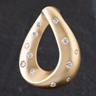 Pre-Owned 14ct Yellow Gold 0.40ct Brilliant Cut Diamond Textured Teardrop Fold Loose Pendant 4314031
