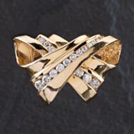 Pre-Owned 14ct Yellow Gold 0.75ct Brilliant Cut Diamond Fancy Crossover Slider Loose Pendant 4314036