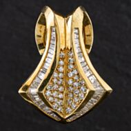 Pre-Owned 14ct Yellow Gold 2.16ct Diamond Fancy Slider Baguette & Brilliant Cut Loose Pendant 4314056
