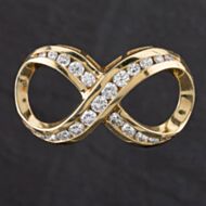 Pre-Owned 9ct Yellow Gold 1.94ct Brilliant Cut Diamond Figure Of 8 Loose Pendant 4314060