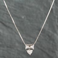Pre-Owned Platinum 0.62ct Diamond Bow Pendant & 19 Inch Box Chain 43141014