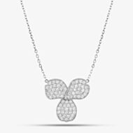 Pre-Owned Platinum 1.00ct Brilliant Cut Diamond Triple Pear Cluster Pendant & 16-18 Inch Trace Chain 43141052
