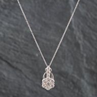 Pre-Owned Platinum 1.00ct Brilliant Cut Diamond Cluster Pendant & 17 Inch Trace Chain 43141066