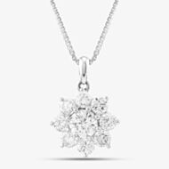 Pre-Owned Platinum 2.10ct Brilliant Cut Diamond Round Pendant & 16 Inch Box Chain 43141180