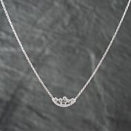 Pre-Owned 14ct White Gold 0.42ct Diamond Multi Stone Pendant & 16 Inch Rope Chain 43141212
