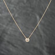 Pre-Owned 18ct Yellow Gold 0.52ct Brilliant Cut Diamond Single Stone Rubover Set Pendant & 16-18 Inch Trace Chain 43141213