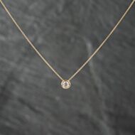 Pre-Owned 18ct Yellow Gold 0.52ct Brilliant Cut Diamond Single Stone Rubover Set Pendant & 16-18 Inch Trace Chain 43141214