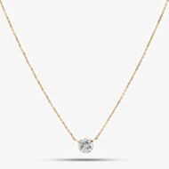 Pre-Owned 18ct Yellow Gold 0.71ct Brilliant Cut Diamond Floating Single Stone Pendant & 16-18 Inch Trace Chain 43141216