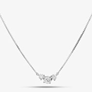 Pre-Owned Platinum 1.03ct Brilliant Cut Diamond Three Stone Pendant & 16 Inch Belcher Chain 43141225