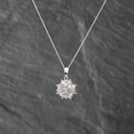 Pre-Owned Platinum 1.00ct Diamond Fancy Pendant & 16 Inch Trace Chain 43141249