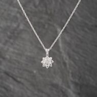 Pre-Owned Platinum 1.00ct Brilliant Cut Diamond Round Pendant & 16 Inch Prince Of Wales Chain 43141250