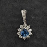 Pre-Owned Platinum 1.10ct Sapphire & 0.54ct Brilliant Cut Diamond Gemstone Loose Pendant 43141350