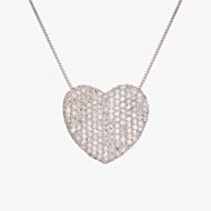Pre-Owned Platinum 18 Inch 2.20ct Pave Diamond Heart Necklace 4314181