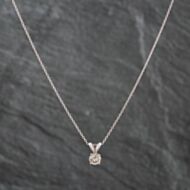 Pre-Owned White Gold 0.50ct Brilliant Cut Diamond Pendant & 18 Inch Trace Chain 4314211