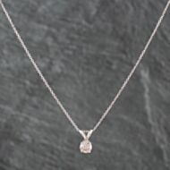 Pre-Owned White Gold 0.50ct Brilliant Cut Diamond Pendant & 18 Inch Trace Chain 4314225