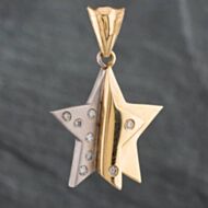 Pre-Owned 14ct Two Colour Gold 0.35ct Brilliant Cut Diamond Set Star Loose Pendant 4314228