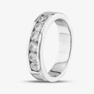 Pre-Owned 14ct White Gold 1.35ct Brilliant Cut Diamond Channel Set Gents Band Ring 43151010