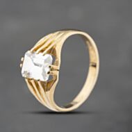 Pre-Owned 9ct Yellow Gold Cubic Zirconia Oblong Signet Ring 43151026