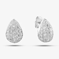Pre-Owned 18ct White Gold 1.75ct Brilliant Cut Diamond Pear Shaped Pave Stud Earrings 43171004