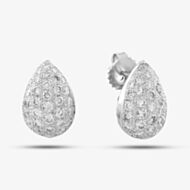 Pre-Owned 18ct White Gold 1.75ct Brilliant Cut Diamond Pear Shaped Pave Stud Earrings 43171005