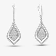 Pre-Owned 14ct White Gold 1.50ct Brilliant Cut Diamond Pear Shaped Dropper Earrings 43171049