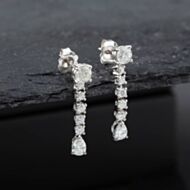 Pre-Owned 14ct White Gold Diamond Dropper Earrings 43171181