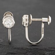 Pre-Owned Platinum 9mm 0.36ct Brilliant Cut Diamond Single Stone Screw Fitting Stud Earrings 43171188