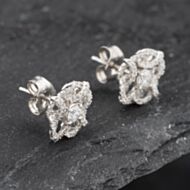 Pre-Owned 14ct White Gold 0.50ct Brilliant Cut Diamond Ornate Cluster Stud Earrings 43171218